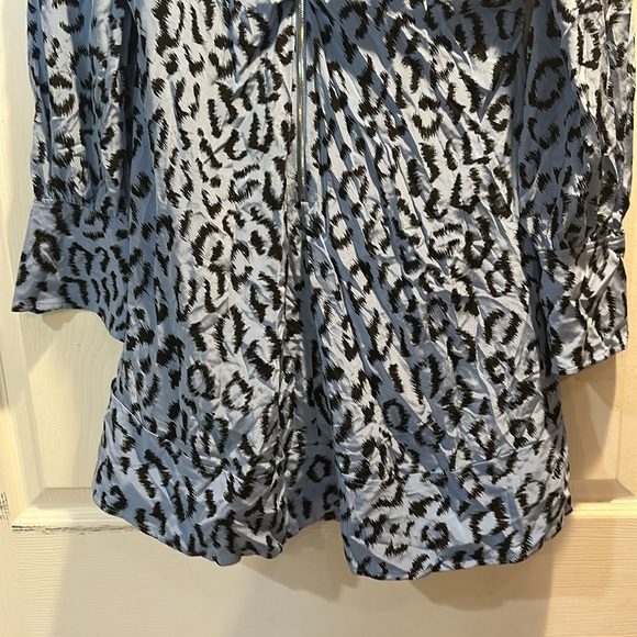 A.L.C. Marcella Blue Leopard Print Silk Mini Dress 10 ALC - Picture 6 of 7